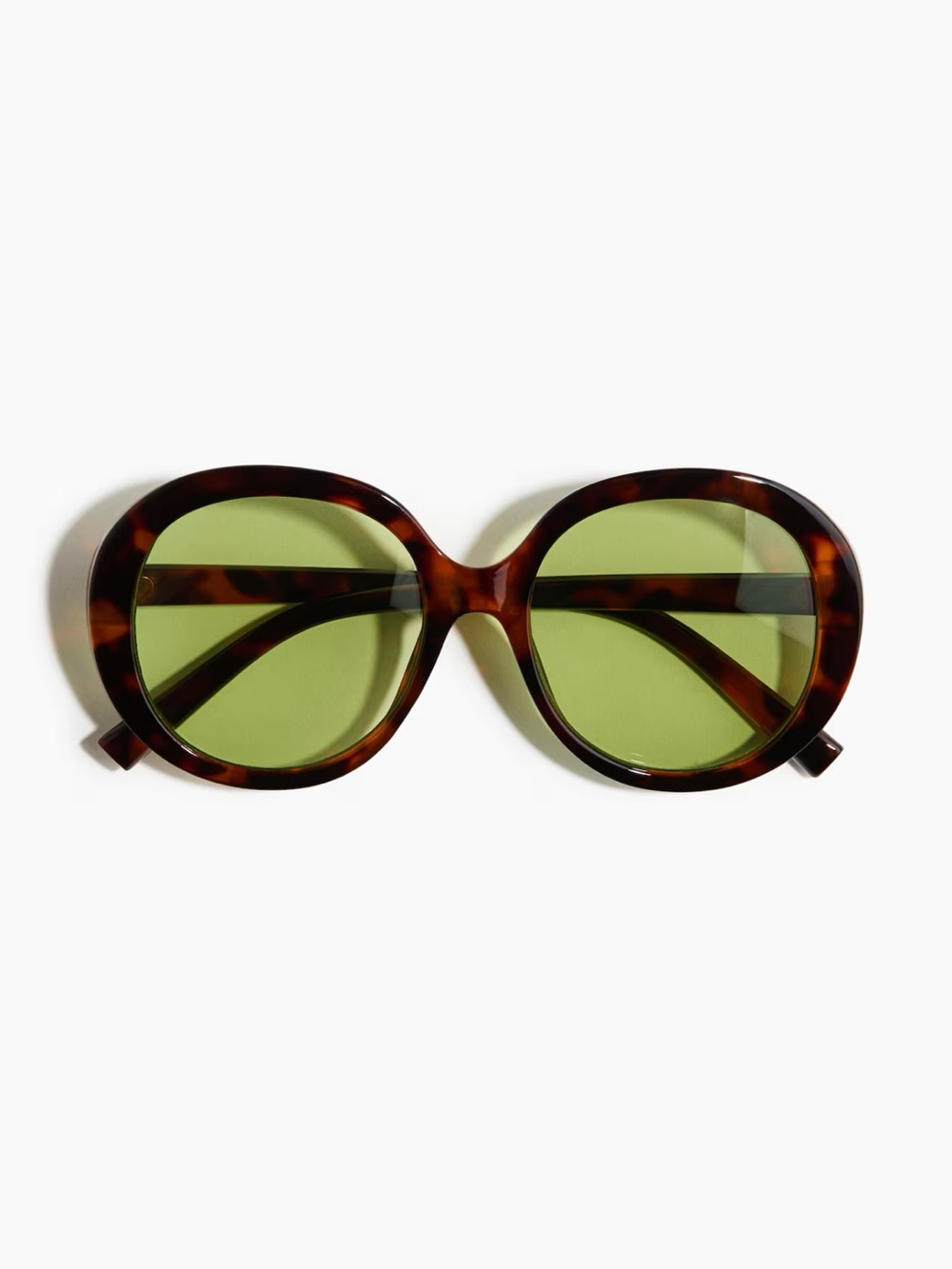 H&M Round Tortoiseshell Frame Sunglasses with Green Lenses